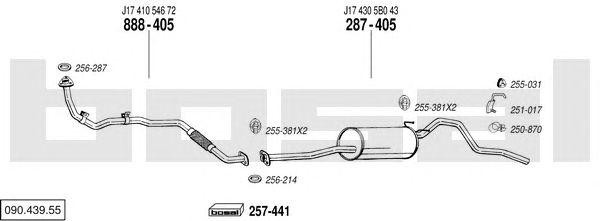 Система выпуска ОГ 09043955 BOSAL