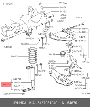 Амортизатор 5467031040 HYUNDAI KIA