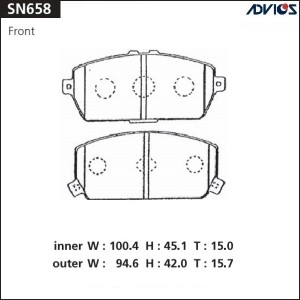 Колодки тормозные дисковые SN658 ADVICS