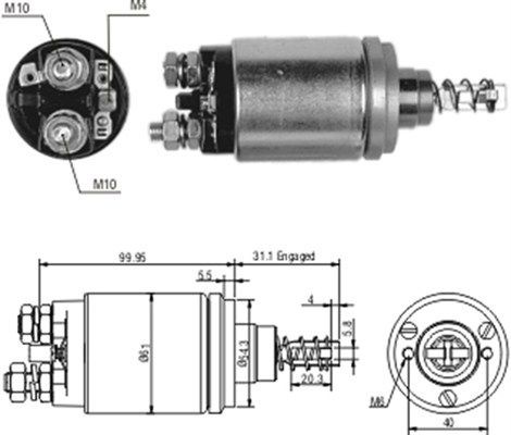 Тяговое реле, стартер 940113050183 MAGNETI MARELLI