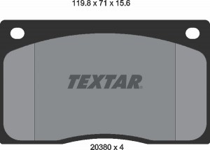 Комплект тормозных колодок, диско 2038001 TEXTAR
