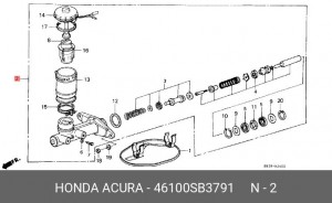 Главный тормозной цилиндр 46100SB3791 HONDA