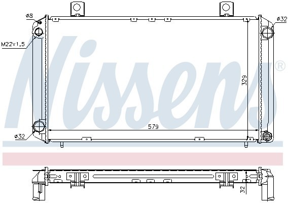 Радиатор, охлаждение двигател 64059A NISSENS