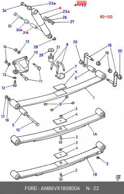 Пружина подвески AM86VX-18080-DA FORD