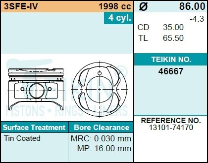 Поршень ДВС 46667STD TEIKIN