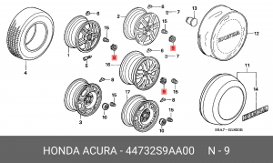 Колпак декоративный колесного диска 44732S9AA00 HONDA