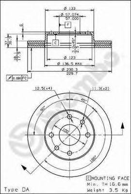 Тормозной диск 09.6867.20 BREMBO