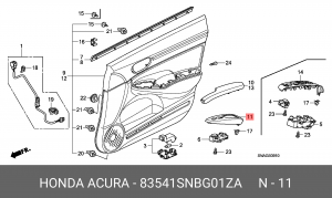 Кнопка управления стеклоподъемником 83541SNBG01ZA HONDA