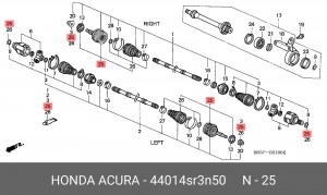 ШРУС 44014SR3N50 HONDA