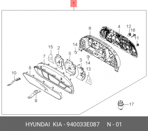 Комбинация приборов 940033E087 HYUNDAI KIA