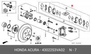 Комплект тормозных колодок, диско 43022S3VA02 HONDA
