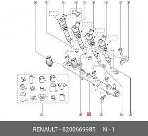 Распределительный трубопровод, топливо 8200669985 RENAULT