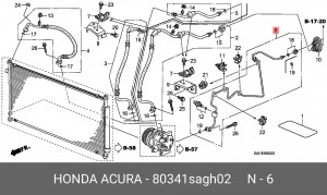 Трубка кондиционера 80341SAGH02 HONDA