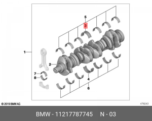 Вкладыши коренные коленвала 11 21 7 787 745 BMW
