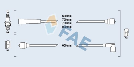 Ккомплект проводов зажигания 83450 FAE