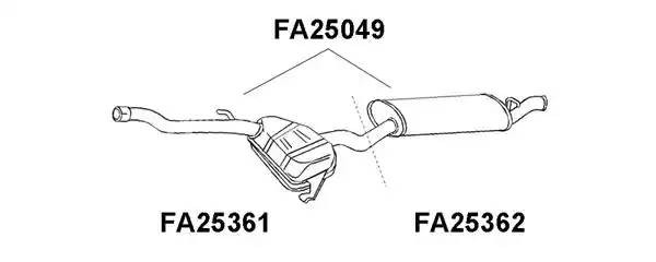 Глушитель выхлопных газов конечный FA25049 VENEPORTE