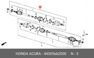 Шарнирный комплект, приводной вал 44305SB2000 HONDA