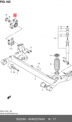 Комплект подшипника ступицы колеса 43402-57KA0 SUZUKI