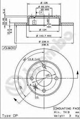Тормозной диск 08.2631.34 BREMBO