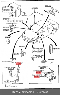 Реле GE1067730 MAZDA