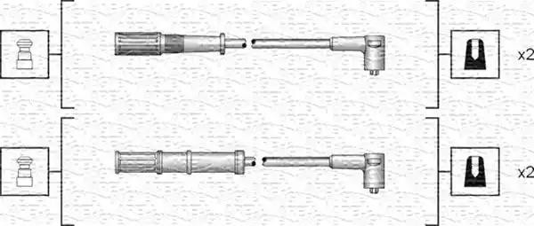 Ккомплект проводов зажигания 941318111161 MAGNETI MARELLI