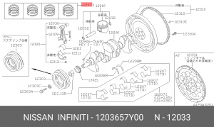 Кольца поршневые 12036-57Y00 NISSAN