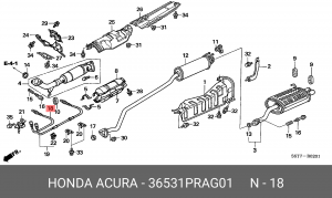 Лямбда-зонд 36531PRAG01 HONDA
