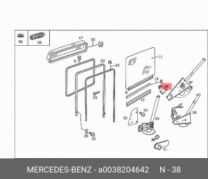 Электродвигатель, стеклоподъемник A 003 820 46 42 MERCEDES BENZ