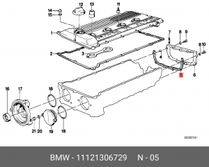 Прокладка, крышка головки цилиндра 11 12 1 306 729 BMW