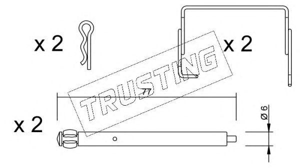 Комплектующие, колодки дискового тормоза KIT089 TRUSTING