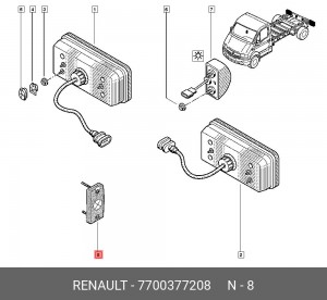 Боковой габаритный фонарь; Боковой габаритный фонарь 7700377208 RENAULT