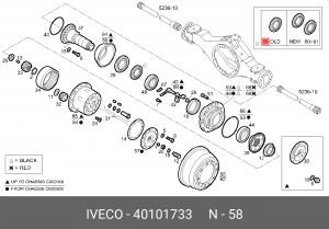 Уплотняющее кольцо, ступица колеса 40101733 IVECO