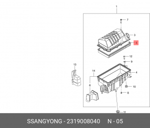 Воздушный фильтр 2319008040 SSANG YONG