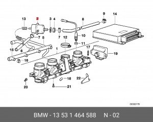 Регулятор давления подачи топлива 13 53 1 464 588 BMW
