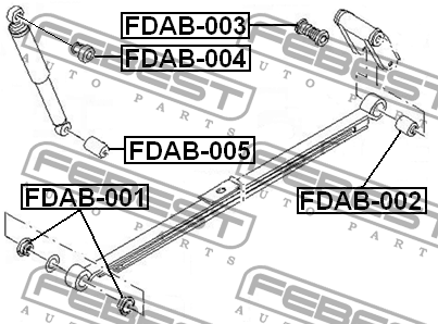 Сайлентблок - втулка рессоры FDAB-003 FEBEST