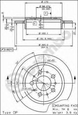 Тормозной диск 08.5288.10 BREMBO