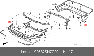 Клипса крепежная 90682SN7G00 HONDA
