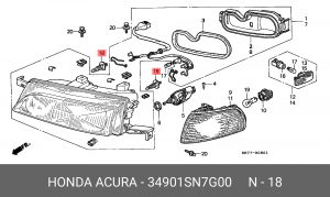 Лампа 34901SN7G00 HONDA