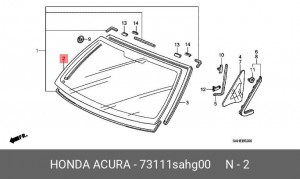 Стекло ветровое 73111SAHG00 HONDA
