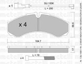 Комплект тормозных колодок, диско 2202124K METELLI