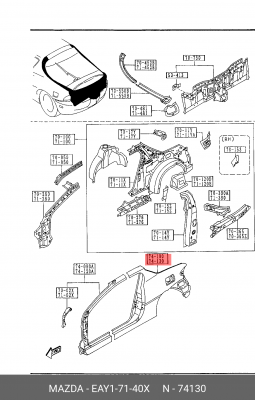 Крыло заднее EAY1-71-40X MAZDA