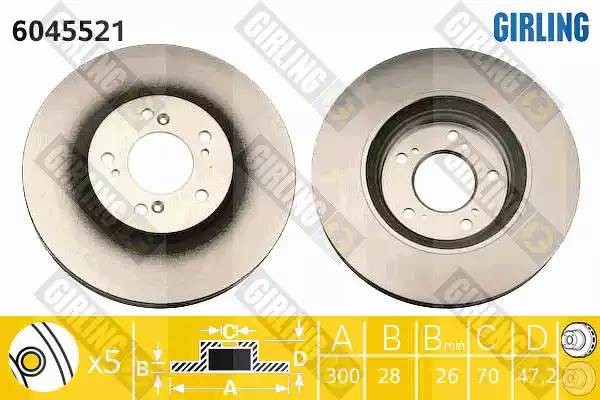 Тормозной диск 6045521 GIRLING