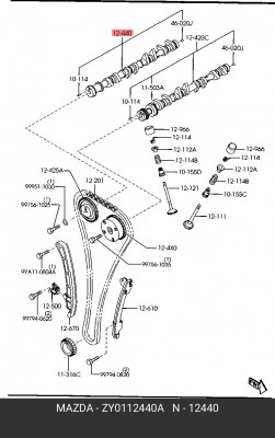 Распредвал ZY0112440A MAZDA