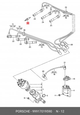 Свеча зажигания 99917019590 PORSCHE