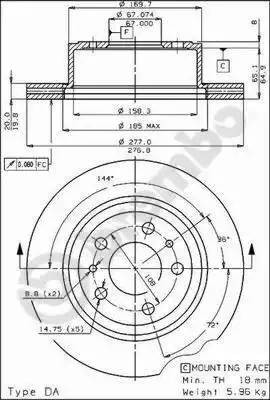 Тормозной диск 09379910 BREMBO