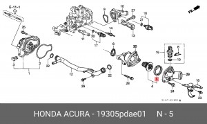 Прокладка, термостат 19305PDAE01 HONDA