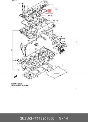 Прокладка крышки ГБЦ 11189-67J00 SUZUKI