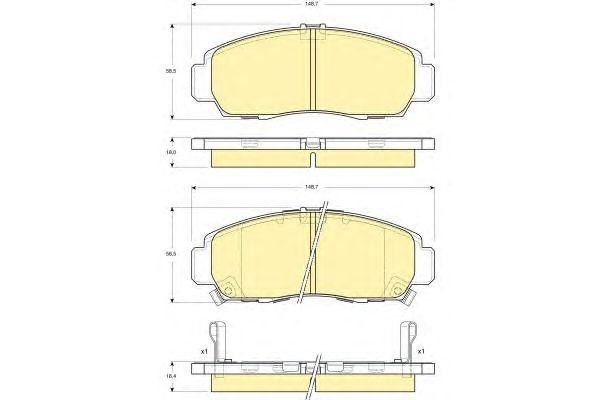 Комплект тормозных колодок, диско 6132409 GIRLING