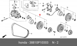 Компрессор, кондиционер 38810P1E003 HONDA