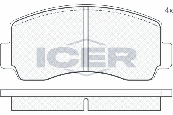 Комплект тормозных колодок, диско 180207 ICER